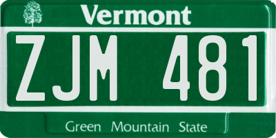 VT license plate ZJM481