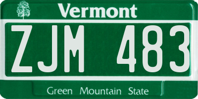 VT license plate ZJM483