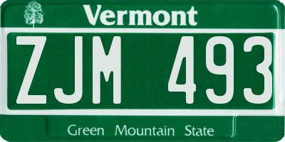 VT license plate ZJM493