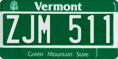 VT license plate ZJM511