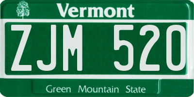 VT license plate ZJM520