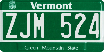 VT license plate ZJM524