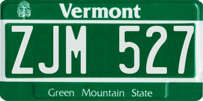 VT license plate ZJM527