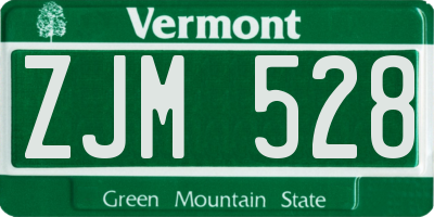 VT license plate ZJM528