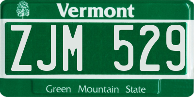 VT license plate ZJM529