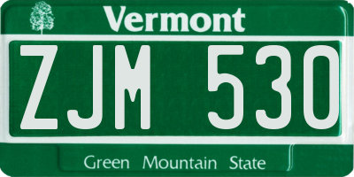VT license plate ZJM530
