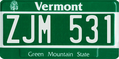 VT license plate ZJM531