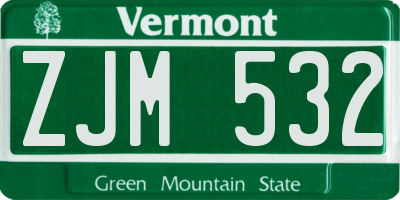 VT license plate ZJM532