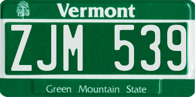 VT license plate ZJM539