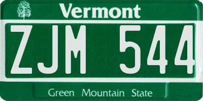 VT license plate ZJM544