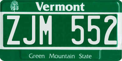 VT license plate ZJM552