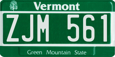 VT license plate ZJM561