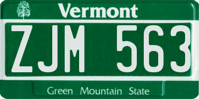VT license plate ZJM563