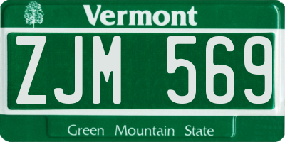 VT license plate ZJM569