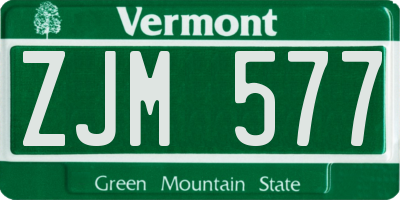 VT license plate ZJM577