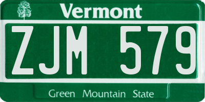 VT license plate ZJM579