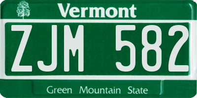VT license plate ZJM582