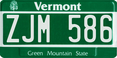 VT license plate ZJM586