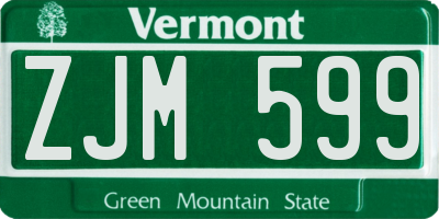 VT license plate ZJM599