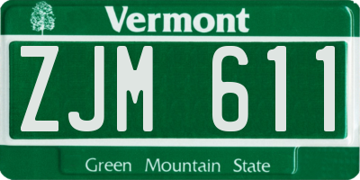 VT license plate ZJM611