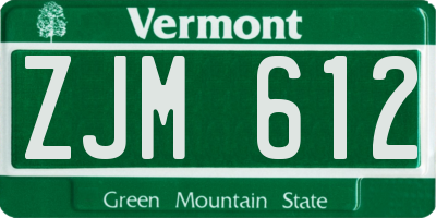 VT license plate ZJM612