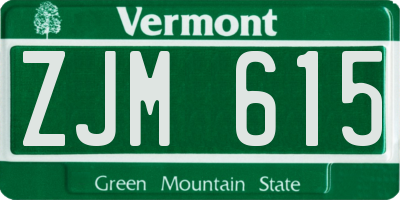 VT license plate ZJM615