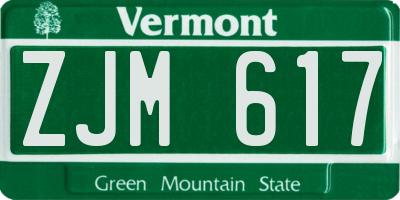 VT license plate ZJM617
