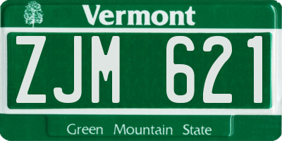 VT license plate ZJM621