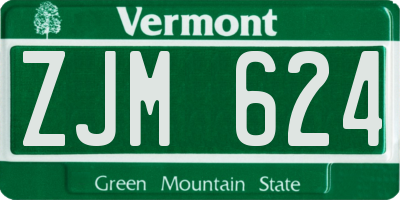 VT license plate ZJM624
