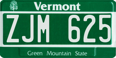 VT license plate ZJM625