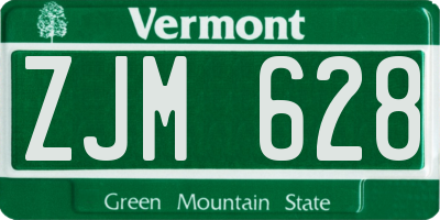 VT license plate ZJM628