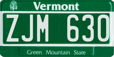 VT license plate ZJM630
