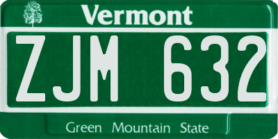VT license plate ZJM632