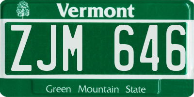 VT license plate ZJM646