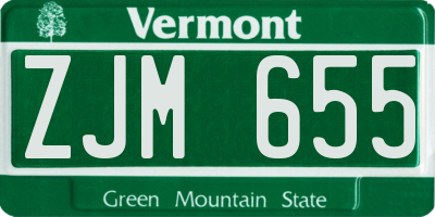 VT license plate ZJM655