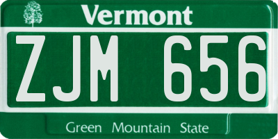 VT license plate ZJM656