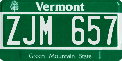 VT license plate ZJM657