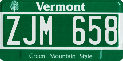 VT license plate ZJM658