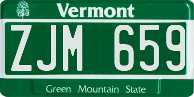 VT license plate ZJM659