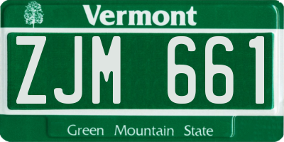 VT license plate ZJM661