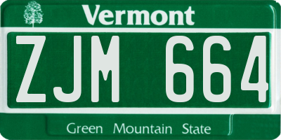 VT license plate ZJM664