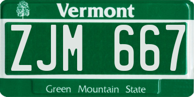 VT license plate ZJM667
