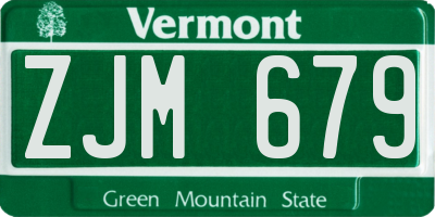 VT license plate ZJM679