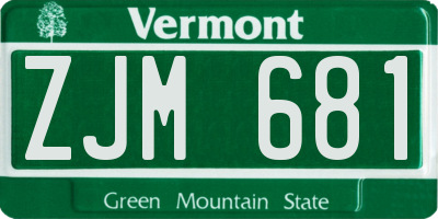 VT license plate ZJM681