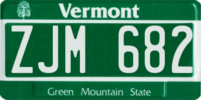VT license plate ZJM682