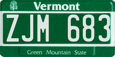 VT license plate ZJM683