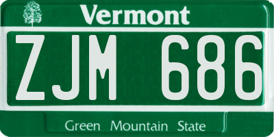 VT license plate ZJM686