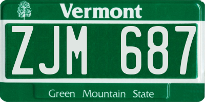 VT license plate ZJM687