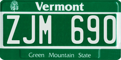 VT license plate ZJM690