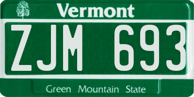 VT license plate ZJM693